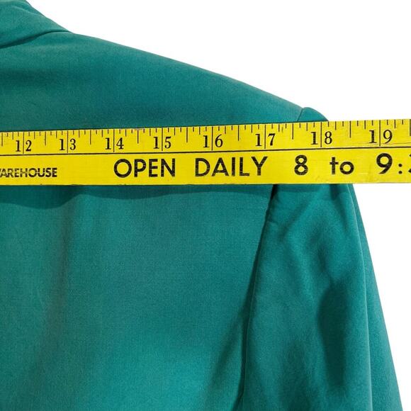 Talbots Vintage Size Size 10 Teal Pure Silk Woman’s 2 Piece Pant and Blazer Suit - Picture 7 of 16